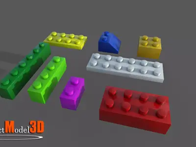 BuildingBlock-Pack001 lego brick Low-poly 3D model