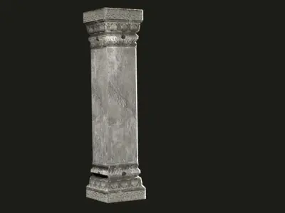 Low Poly Column Model stone Free low-poly 3D model