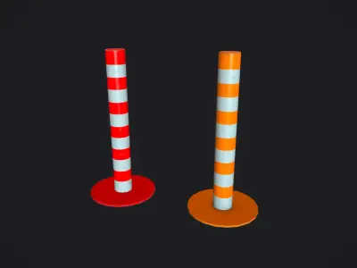 Traffic Barrier Low-poly 3D model