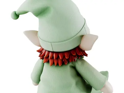 Plush Christmas Elf Toy 3D model