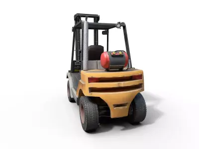 Forklift on wheels Low-poly 3D model