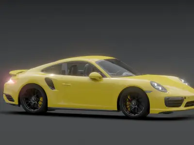 Porsche 911 Low-poly 3D model