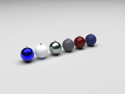 Mini Christmas Balls Set 3D model