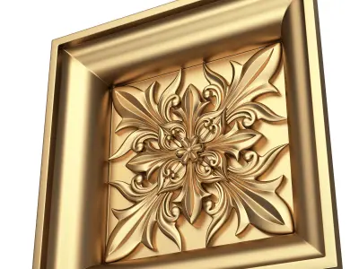 Carved Ceiling Tile 010 Low-poly 3D model