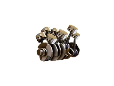 V8 Engine Free low-poly 3D model