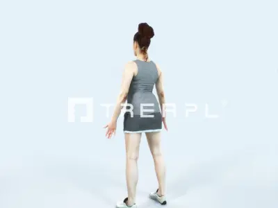 Yearn 01A Animated Rigged Sports Woman Low-poly 3D model