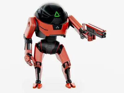 COMBAT DROID AKAR  Rigged for Unreal Engine - Unity - MIXAMO 3D model