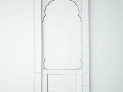 19th Century Bleached Mandwa Arch Mirror 3D model