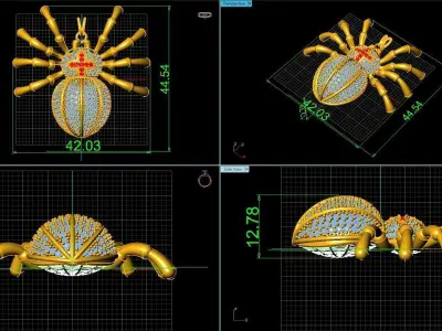 Spider necklace 3D model
