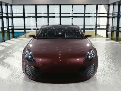 BLENDER EEVEE Brandless Small 2 door hatchback Low-poly 3D model