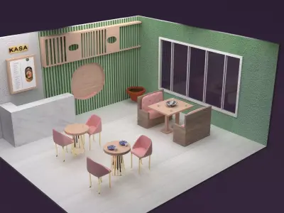 Cafe modelling 3d 3D model