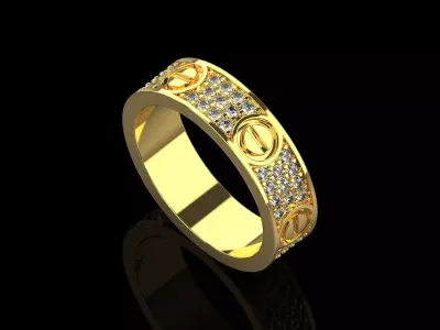 Love Diamonds Ring 19 Size N158 3D print model