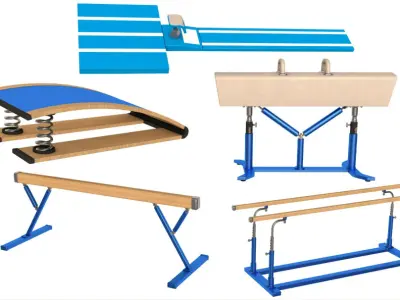 Gymnastics Equipment Collection 3D model