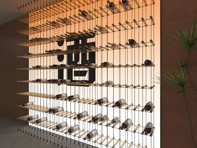 Modern wine rack 3D model