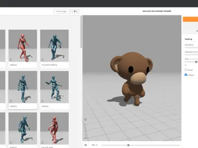 Little Monkey Animated Cute 3D Models For Games And Animations Low-poly 3D model