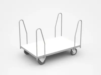 Empty Container Cart With Four Handles 3D model