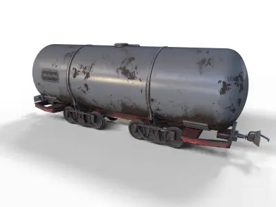 Old Wagon tank Low-poly 3D model