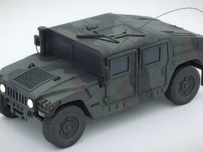 M1025 HMMWV High Mobility Multipurpose Wheeled Vehicle Humvee Low-poly 3D model