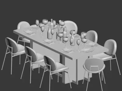 Dinning Set 20 3D model