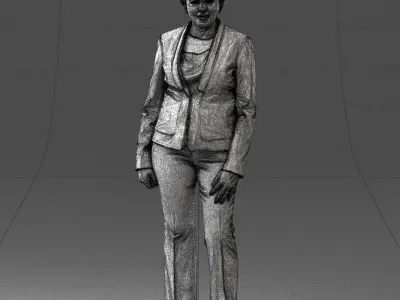 000377 Woman in Green Jacket 3dp 3D print model