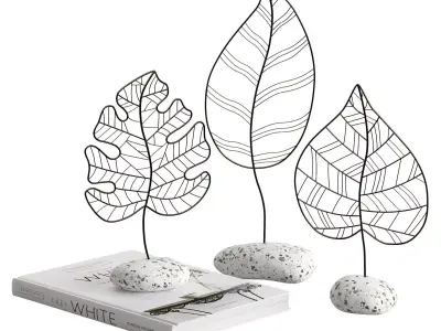 Decor Wire Leaves Set 2 3D model