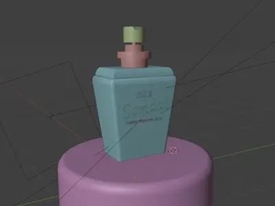 Transparant Perfume Bottle Sandal Perfume 3D model  Free low-poly 3D model