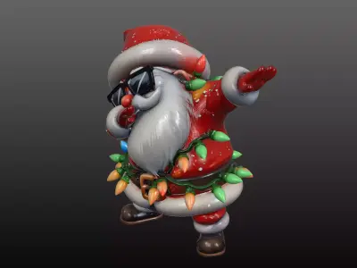 Santa Claus Modern Cartoon Cool Christmas STL Model 3D print model