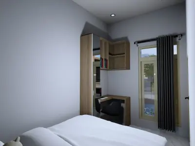 Luxury Modern Minimalis Furniture Design Bed Room House Interior 3D model