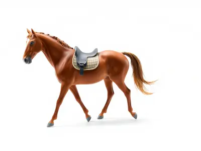 Chestnut Saddlebred with Elegant Movements and Charisma Low-poly 3D model