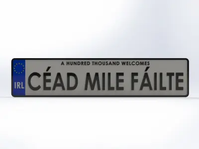 Irish License Plate 3D print model