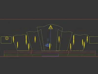 Abstract stage backdrop design V2 3D model