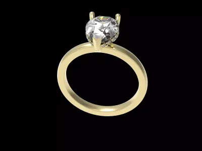 Engagement Ring with Pear and hidden halo 3D print model