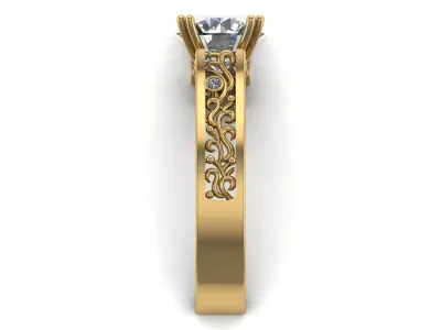 Solitaire Ring A31 3D print model