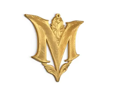 Alphabet Letter Pendant 3D print model