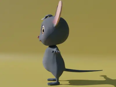 Cartoon Mouse Low-poly 3D model