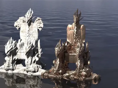 Queen of dragons Throne  2 versions 3D model