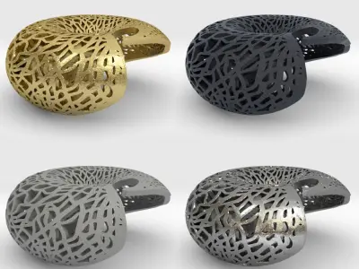 Leafy torus Lampshed 3D print model