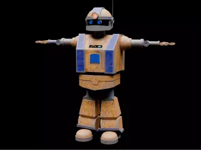 rusted robot 3d model Free low-poly 3D model