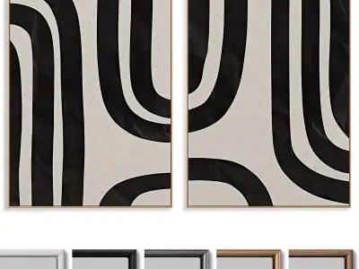 Abstract Painting Frame set 3D model 140