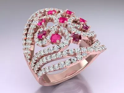 Diamond Ring - Womens Rings - N3404 3D print model