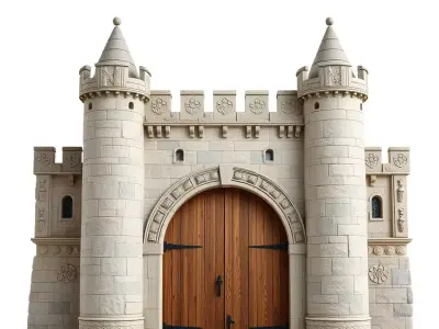 Medieval Stone Castle model pack Low-poly 3D model