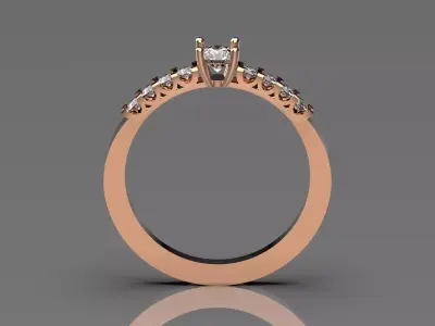 Sparkling Ivy Solitaire stl 3d Ring model sr0029 3D print model