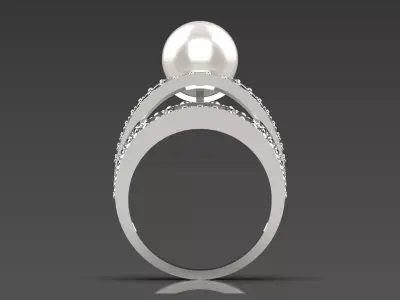 The Floating Pearl Statement STL 3D Ring model pr0030 3D print model