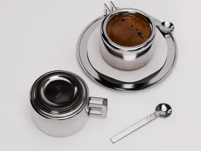 Espresso Set 01 Low-poly 3D model