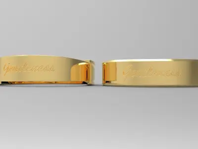 Gentleness Couple Ring Gold 3D print model