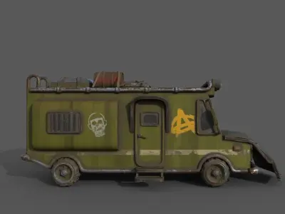 Game Ready Van Low-poly 3D model