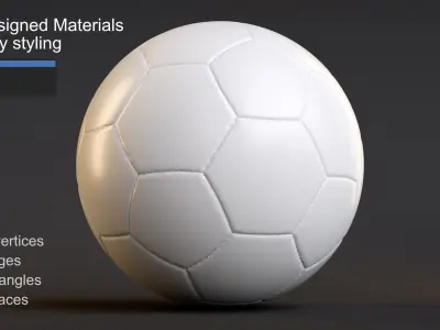 Realistic Football Soccer Ball with Stitches and Design Zones 3D model