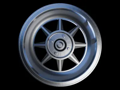 Awesome Rim and Tire 08 Low-poly 3D model