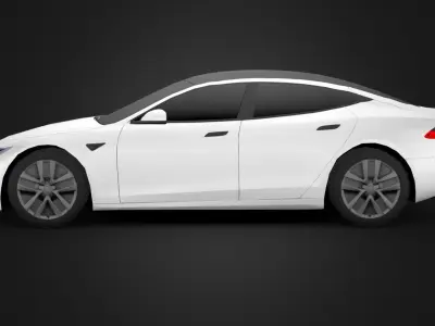 Tesla Model S Plaid Low-poly 3D model