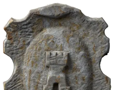 Medieval relief stone carving decoration 3D model